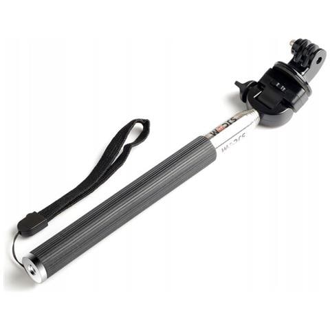Original Monopiede Selfie Stick Con Fissaggio A Vite Universale Per Tutte Le Fotocamere Sportive (28-90 Cm) Nero - Foto 1