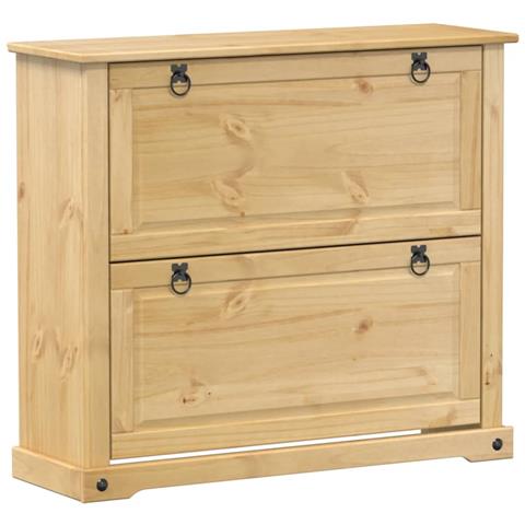 Scarpiera Corona 99x32x85 Cm In Legno Massello Di Pino - Foto 2