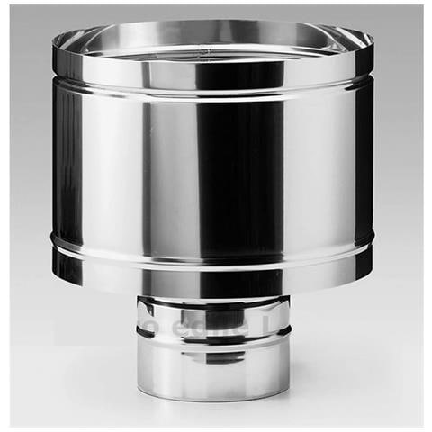 Fumaiolo Comignolo Cappello Antivento A Forma Di Botte Acciaio Inox Da 8 A 25 Cm - 25 Cm - Foto 1