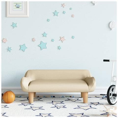 Divano Per Bambini Crema 70x40x24 Cm In Tessuto - Foto 1