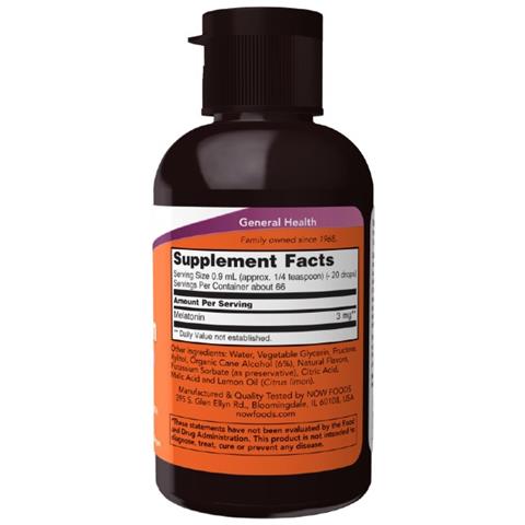 Melatonina Liquida 3 Mg 59 Ml Now Foods - Foto 2