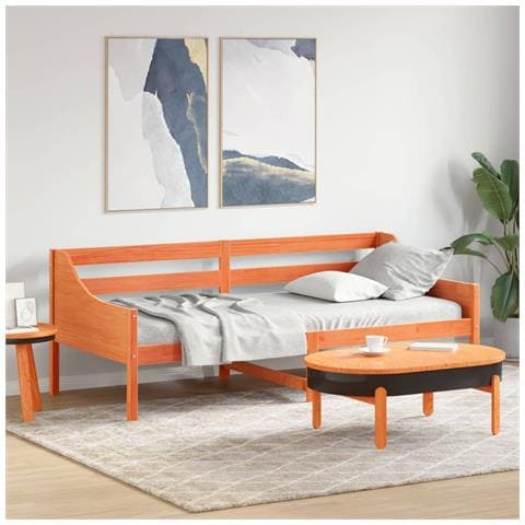 Dormeuse Senza Materasso Marrone Cera 80x200 Cm Legno Di Pino - Foto 1