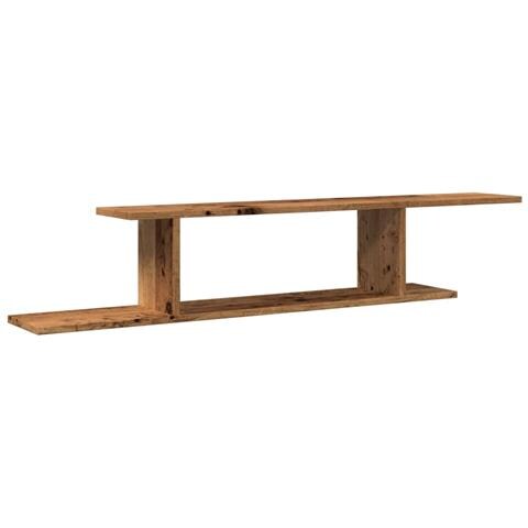 Scaffale Tv Parete Legno Antico 125x18x23 Cm Legno Multistrato - Foto 2