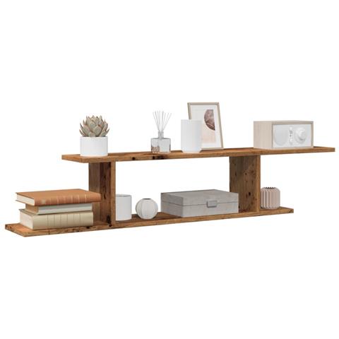 Scaffale Tv Parete Legno Antico 125x18x23 Cm Legno Multistrato - Foto 1