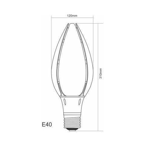 Lampadina a led 85W E27 per campane industriali da 400watt 5000k - Foto 3