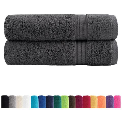 Asciugamani Premium Solund 2 Pz Antracite 50x100 Cm 600gsm - Foto 2