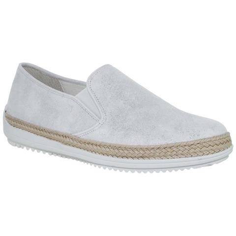 Mezze Scarpe Slip-on In Pelle Grigia Da Donna 36 - Foto 3