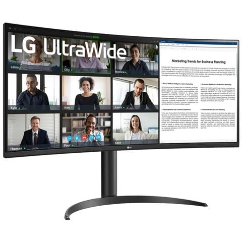 Monitor 34" LED VA Curvo 34WR55QK-B Wide Quad HD 3440 x 1440 Pixel Tempo di Risposta 5 ms - Foto 1