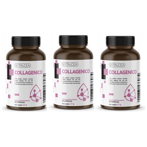 3x Collagenico: Vitamina C Selenio Biotina Equiseto Collagene Di Pesce 30caps. - Foto 1