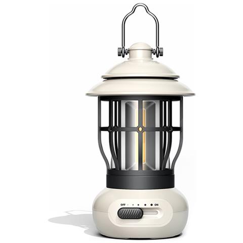 Retro Luce Da Campeggio Ricaricabile, Lanterna Da Campeggio, Attenuazione Continua Della Luce Della Tenda White - Foto 1