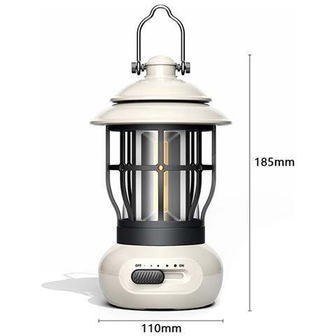 Retro Luce Da Campeggio Ricaricabile, Lanterna Da Campeggio, Attenuazione Continua Della Luce Della Tenda White - Foto 2