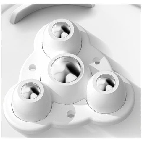 16 Rotelle Girevoli Autoadesive, 3+1 Sfere In Acciaio, Trasparenti, Capacità Di Carico Di 300 Kg (confezione Da 4) White - Foto 1