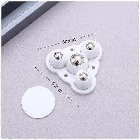 16 Rotelle Girevoli Autoadesive, 3+1 Sfere In Acciaio, Trasparenti, Capacità Di Carico Di 300 Kg (confezione Da 4) White - Foto 3