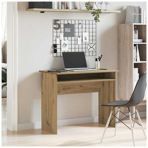 Scrivania Rovere Artigianale 90x50x74 Cm In Legno Multistrato - Foto 3