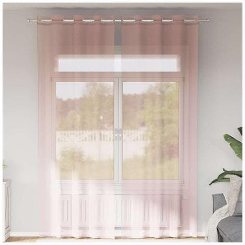 Tende In Voile Con Occhielli 2 Pz Rosa Chiaro 140x300 Cm - Foto 1