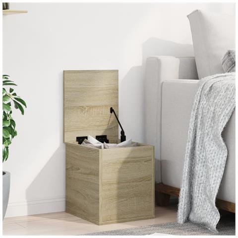 Contenitore Portaoggetti Rovere Sonoma 30x35x35cm In Truciolato - Foto 3