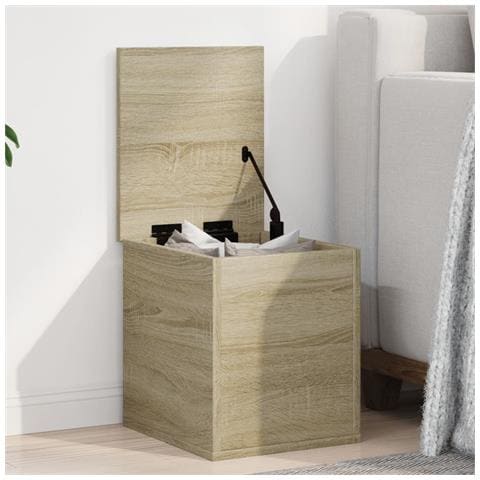 Contenitore Portaoggetti Rovere Sonoma 30x35x35cm In Truciolato - Foto 1