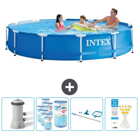 Piscina Fuori Terra - In Giro - 366x366x76 Cm - Blu - Include Accessori Coordinati Cb94 - Foto 1