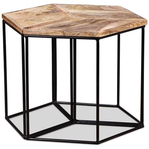 Tavolino Da Salotto In Legno Massello Di Mango 56x48x40 Cm - Foto 1