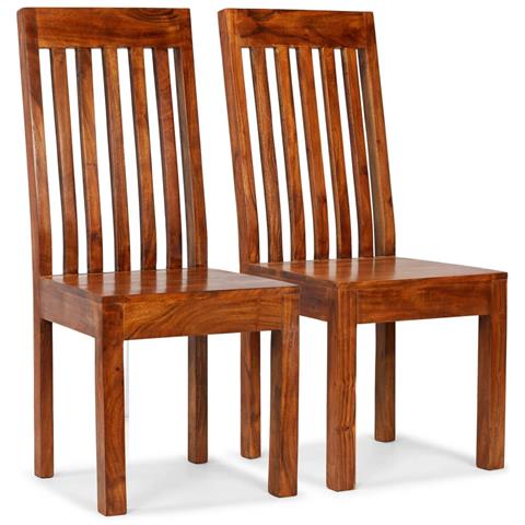 Lusso Casadino -  Sedie Da Pranzo 2 Pz In Legno Massello Con Finitura Ambra - Foto 2