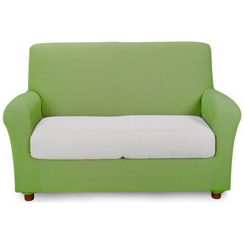 Copridivano Elasticizzato Melange In Cotone Colore Verde Misura 3 Posti - Foto 3