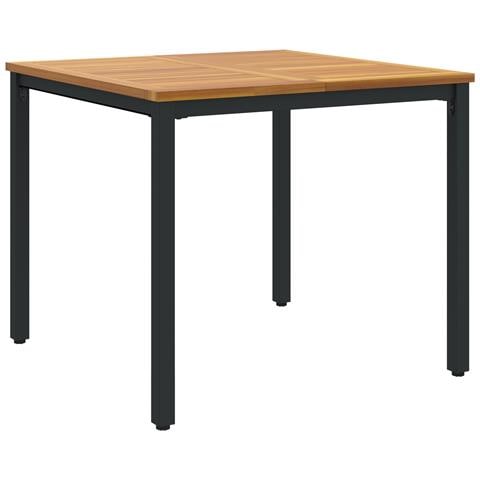 Tavolo da giardino  90x90x75 cm in legno massello di acacia e metallo - Foto 1