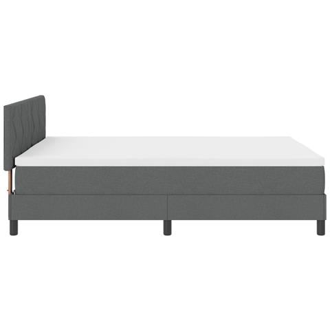 Letto a Box Spring con Materasso e LED Grigio Scuro 160x200 cm Tessuto - Foto 9