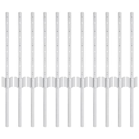 Pali per recinzione 11 pcs U-Channel 40 cm Acciaio zincato - Foto 1