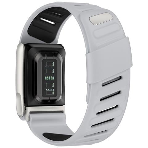 Cinturino In Silicone Per Bracciale Compatibile Con Whoop Watch 5.0, Resistente E Confortevole Con Fibbia In Lega Di Zinco Light Grey + Black - Foto 3