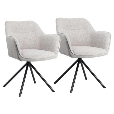 Set Di 2 Sedie In Tessuto Grigio Danna - Foto 1