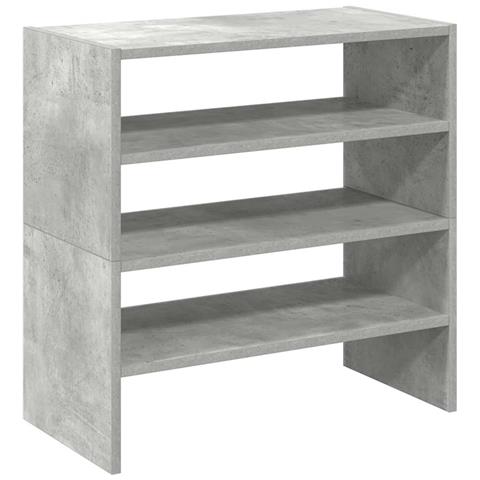 Scarpiere 2 pz Impilabili Grigio Cemento 60x30x30,5 cm - Foto 1