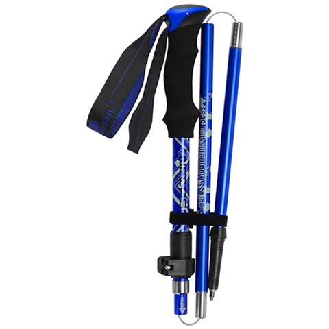 Set Singolo Di Bastoncini Da Trekking Telescopici In Lega Di Alluminio A 5 Sezioni Per Avventure All'aperto Blue - Foto 2