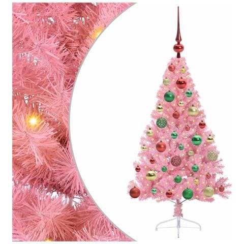 Albero di Natale artificiale con luci integrate Rosa 120 cm PVC - Foto 1