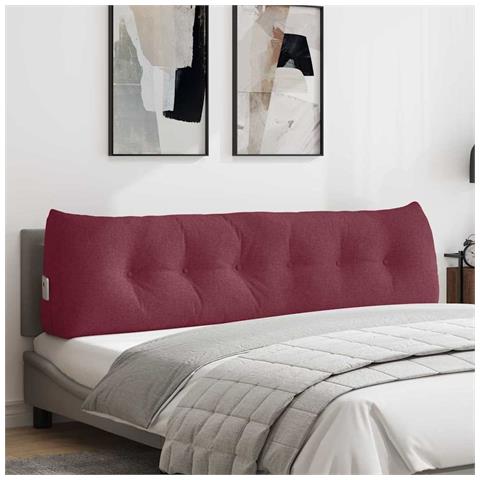 Cuscino per Schiena Rosso Vino 180 x 24 x 50 cm Tessuto - Foto 2