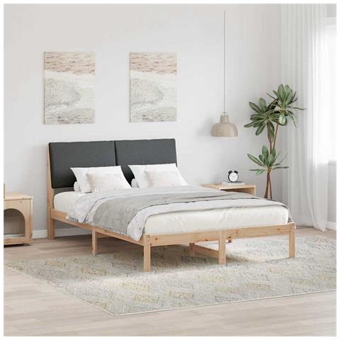 Struttura del Letto marrone e grigio scuro 150 x 200 cm - Foto 2
