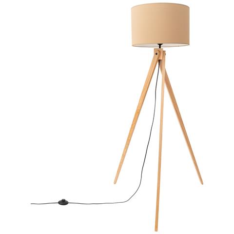 Lampada Da Terra Natt Beige Sl. 1905 - Moderno Lampada Da Terra Tortora /legno Naturale 140x77x77 Cm - Foto 2