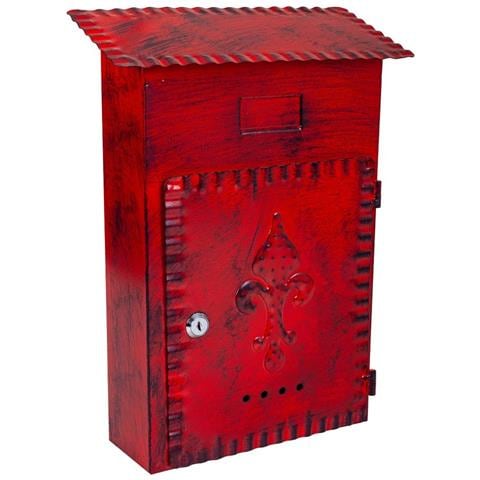 Cassetta Postale In Metallo Rosso 27x11x37h - Foto 1