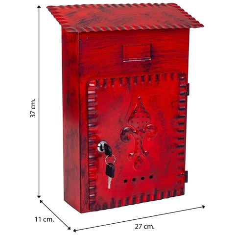 Cassetta Postale In Metallo Rosso 27x11x37h - Foto 7