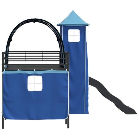 Struttura del letto loft per bambini Nero e Blu 107 x 200 cm - Foto 9