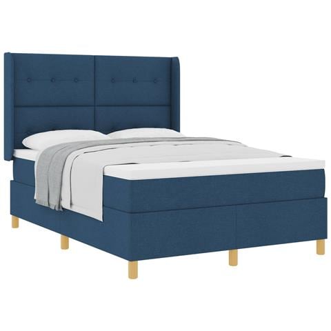 Letto a molle con materasso Blu 160 x 200 cm Tessuto - Foto 1