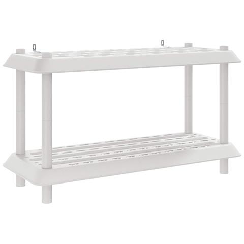 Unità di scaffalatura 2 livelli 100 x 40 x 55,5 cm PP Bianco - Foto 1