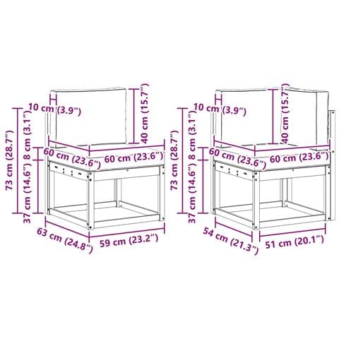 Set di divani da esterno 8 pcs Bianco e Grigio Chiaro - Foto 9
