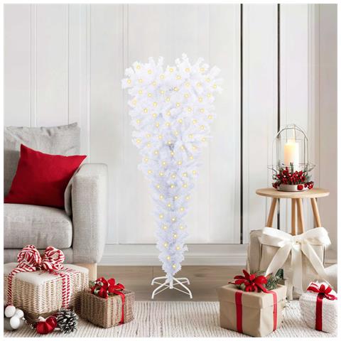 Albero di Natale artificiale Bianco 120 cm PVC e Acciaio - Foto 2