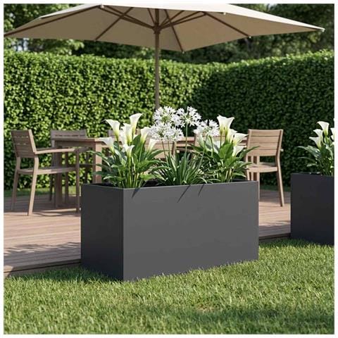 Vaso da giardino Antracite 80 x 50 x 50 cm - Foto 2