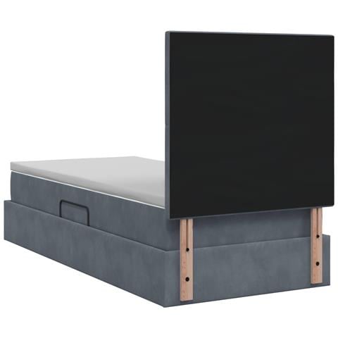 Letto con contenitore e materasso Grigio Scuro 90 x 200 cm - Foto 9