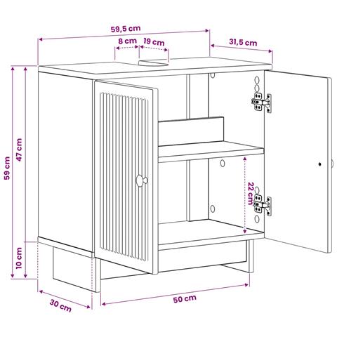 Armadio per Lavabo da Bagno EDE Bianco Lucido - Foto 9