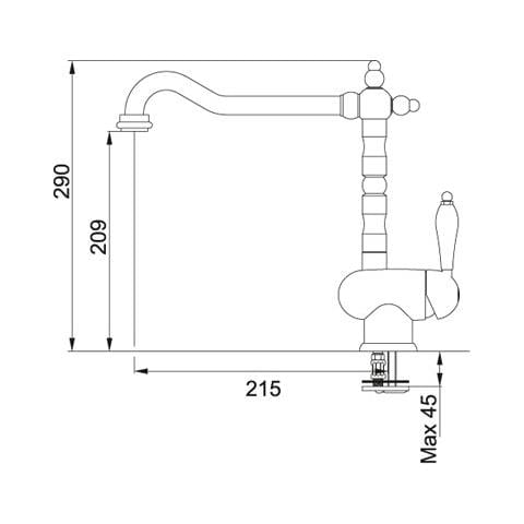 Miscelatore Old England Monocomando OLDENGLAND Colore Cromato - Foto 2