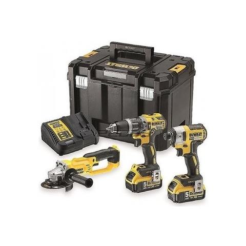 Dck383p2t 18v Xr 3x5.0ah Kit Trapano+avvitatore+smerigliatrice 2 Batterie 1 Caricabatterie - Foto 1