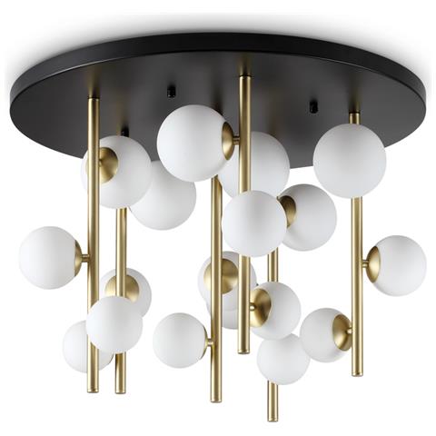 Plafoniera Moderna Perlage Metallo Nero 18 Luci G9 15w 3000k Ip20 - Foto 1