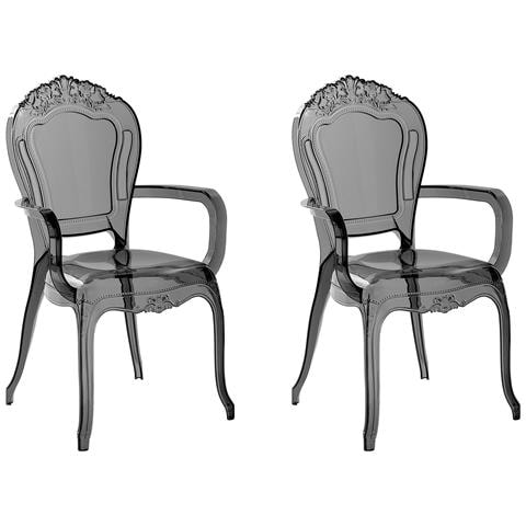 Set Di 2 Sedie Plastica Nera Trasparente Vermont Ii - Foto 8